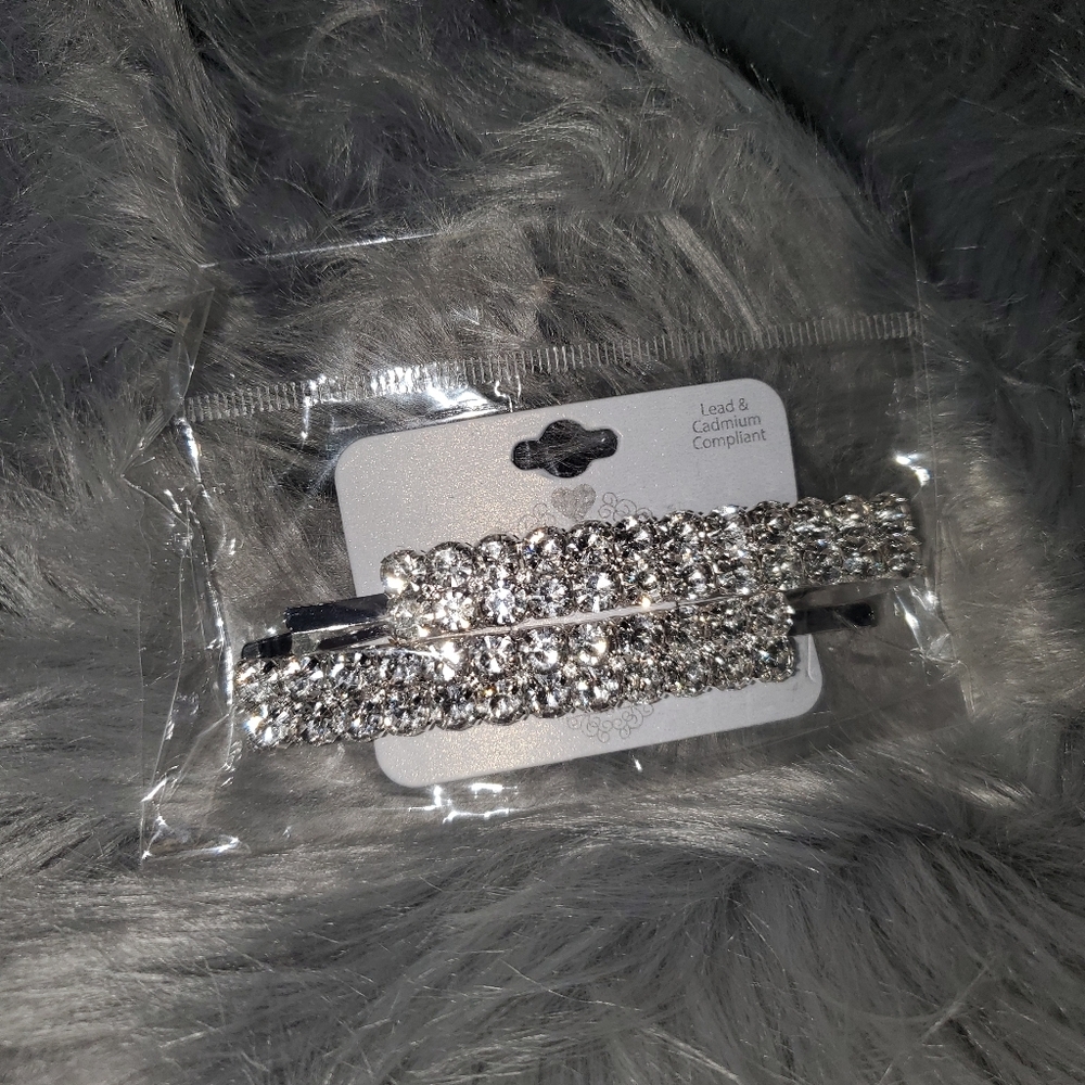 Silver and Crystal Hair Pins